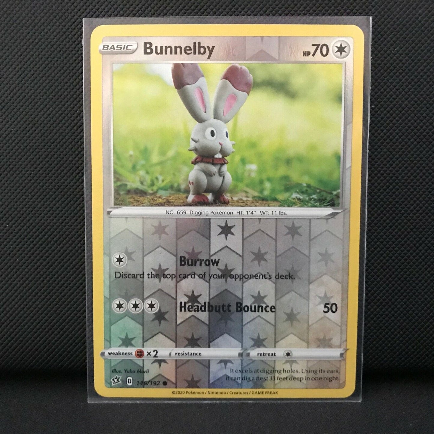 Bunnelby Reverse Holo 146/192 - Sword & Shield Rebel Clash Pokemon Card NM/Mint
