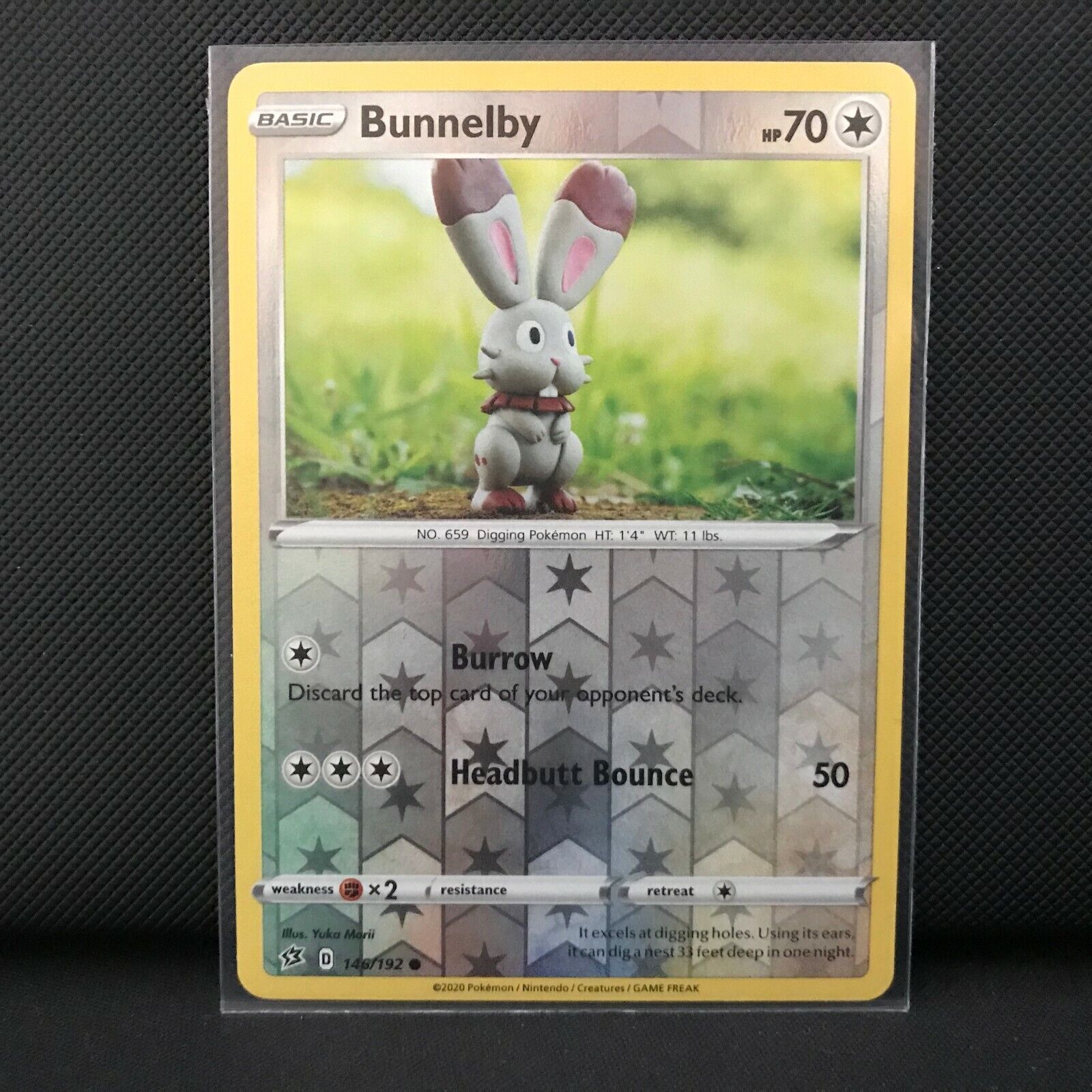 Bunnelby Reverse Holo 146/192 - Sword & Shield Rebel Clash Pokemon Card NM/Mint