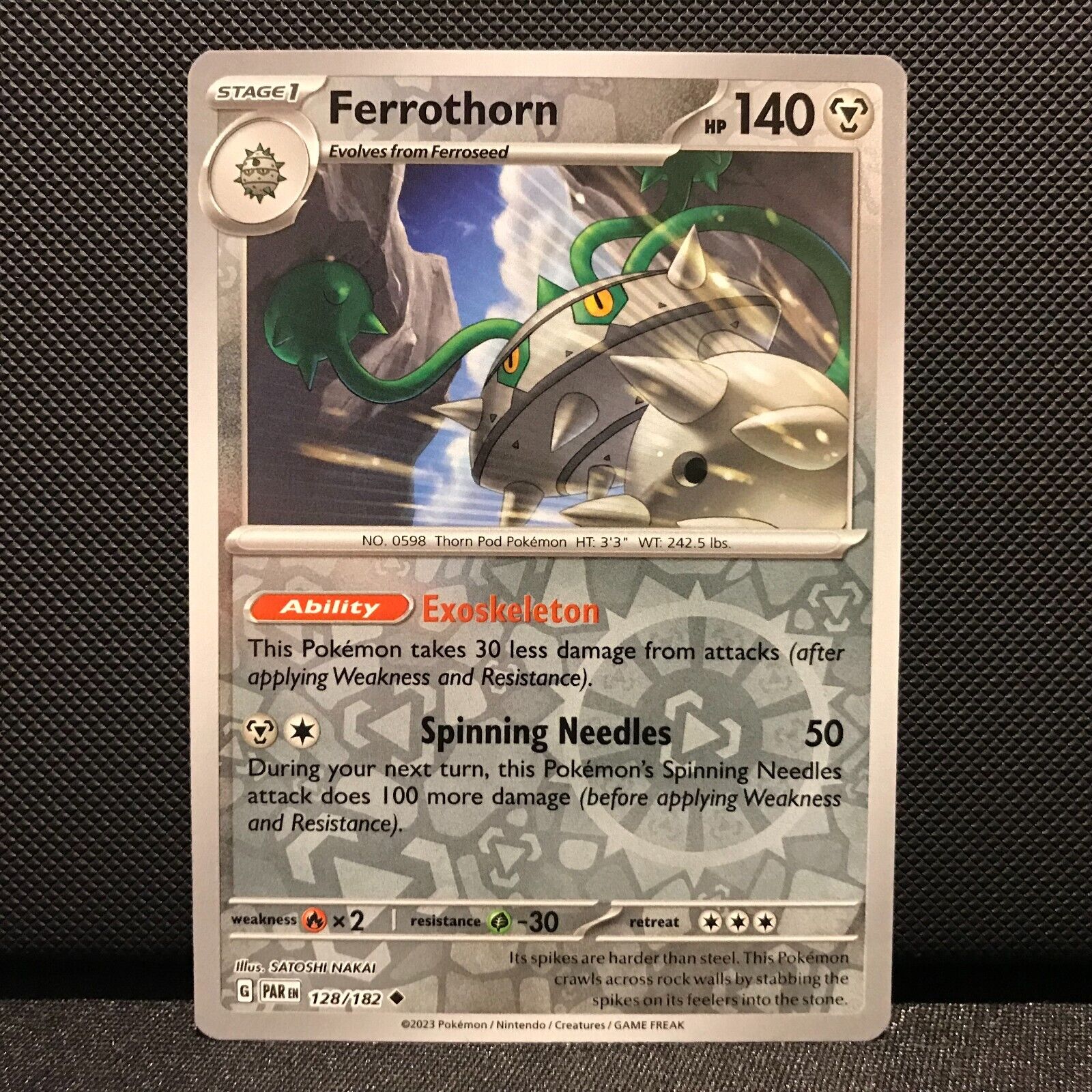 Ferrothorn Reverse Holo 128/182 - Paradox Rift Pokemon Card - NM/Mint