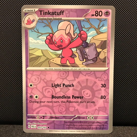 Tinkatuff Reverse Holo 103/193 - SV2 Paldea Evolved Pokemon Card - NM/Mint