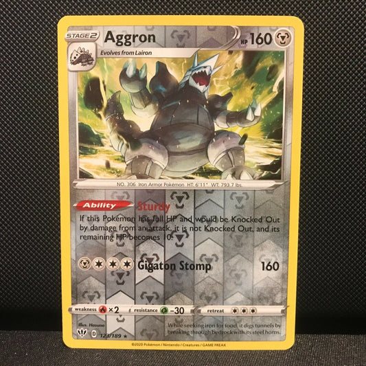 Aggron Reverse Holo 123/189 - Darkness Ablaze Pokemon Card - NM/Mint