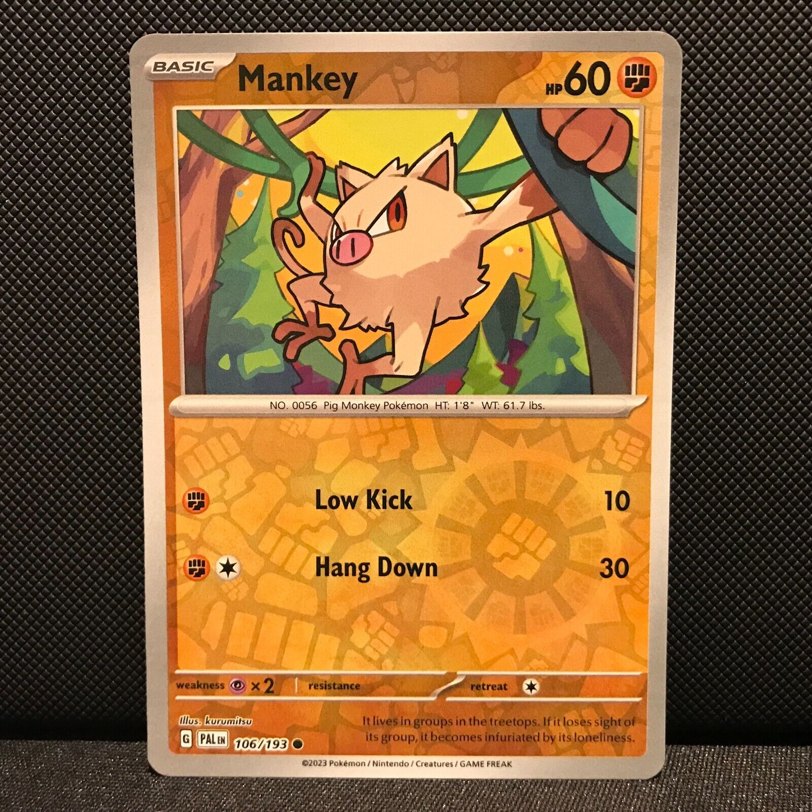 Mankey Reverse Holo 106/193 - SV2 Paldea Evolved Pokemon Card - NM/Mint