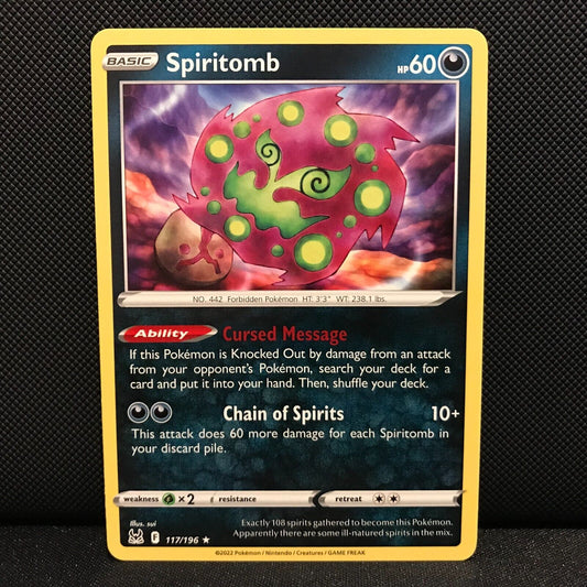 Spiritomb 117/196 - Lost Origin Pokemon Card - NM/Mint