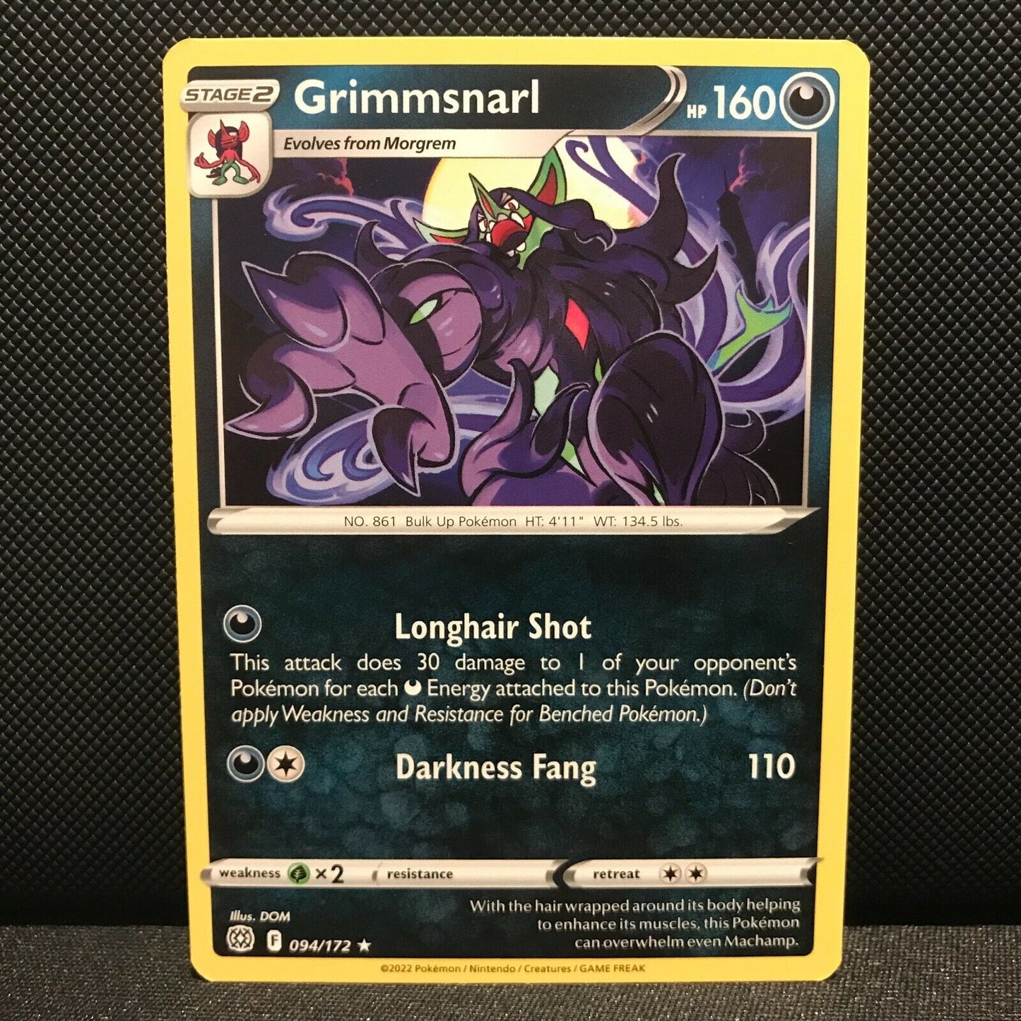 Grimmsnarl 94/172 - Brilliant Stars Pokemon Card - NM/Mint