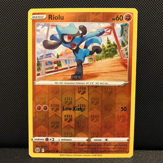 Riolu Reverse Holo 78/172 - Brilliant Stars Pokemon Card - NM/Mint