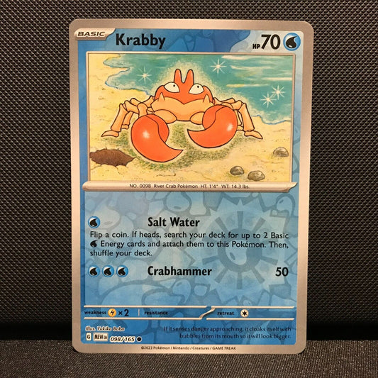 Krabby Reverse Holo 098/165- Scarlet & Voilet 151 Pokemon Card - NM/Mint