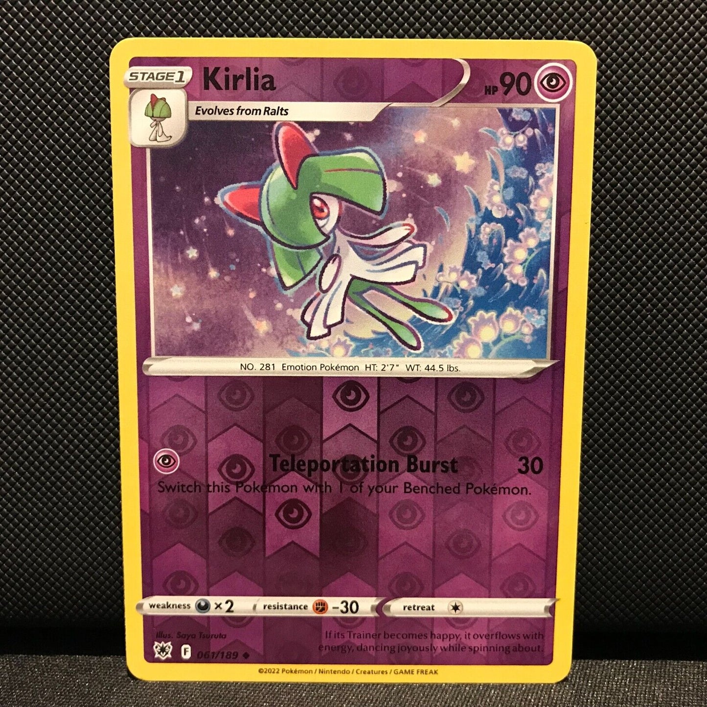 Kirlia Reverse Holo 61/189 - Astral Radiance Pokemon Card - NM/Mint