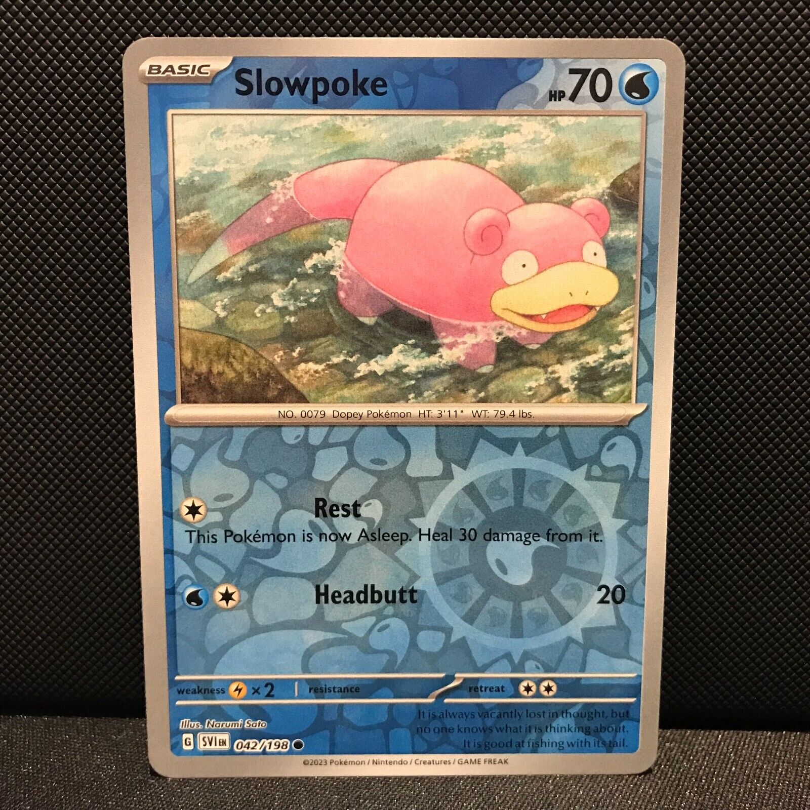 Slowpoke Reverse Holo 042/198 - SV1EN Base Set Pokemon Card - NM/Mint