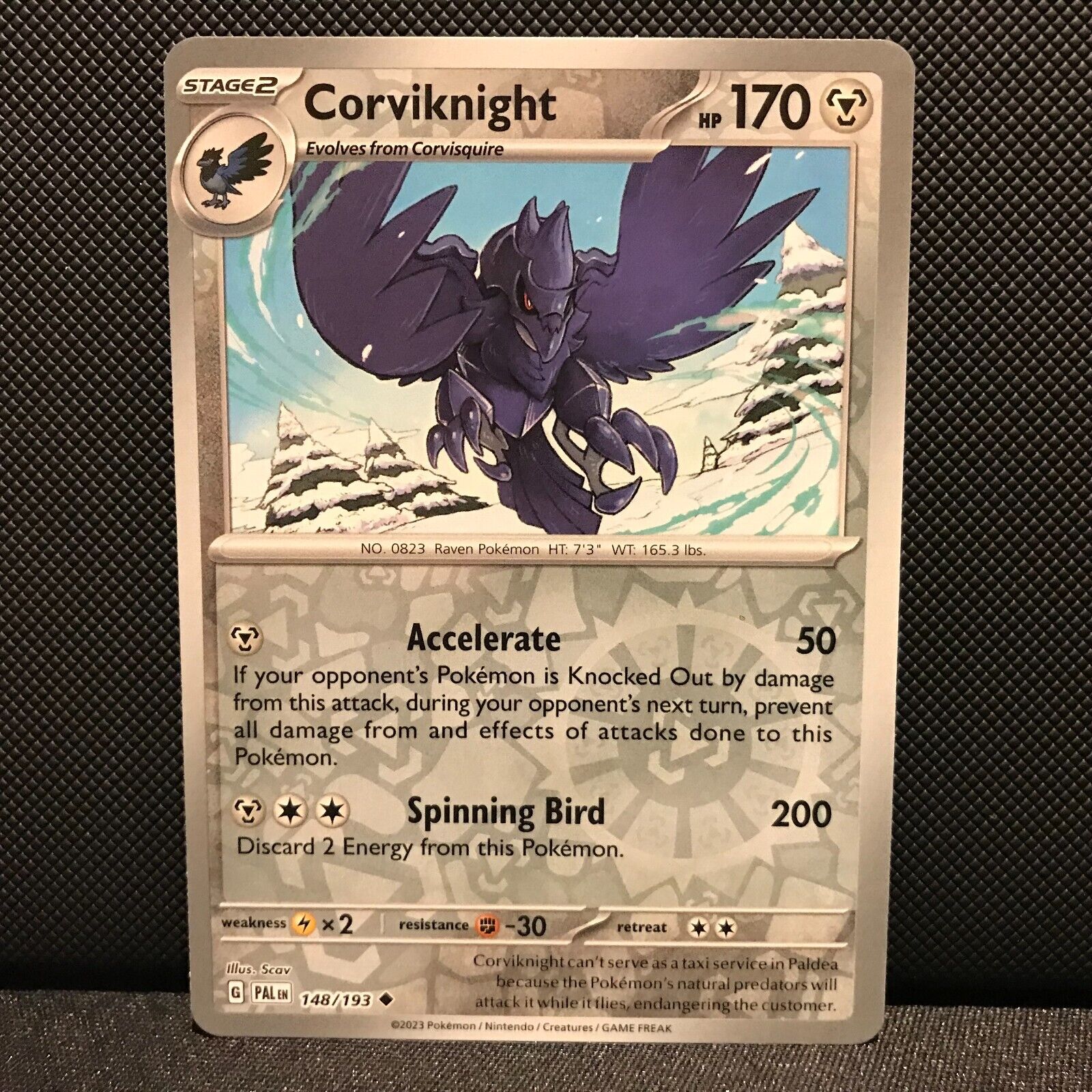 Corviknight Reverse Holo 148/193 - SV2 Paldea Evolved Pokemon Card - NM/Mint