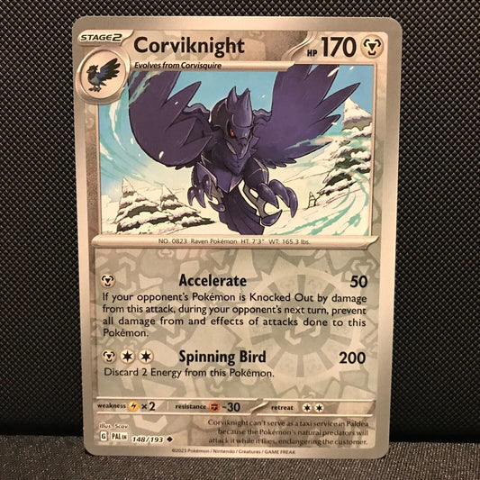 Corviknight Reverse Holo 148/193 - SV2 Paldea Evolved Pokemon Card - NM/Mint