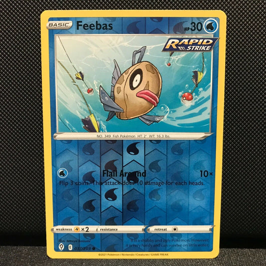 Feebas Reverse Holo 37/203 - Evolving Skies Pokemon Card - NM/Mint