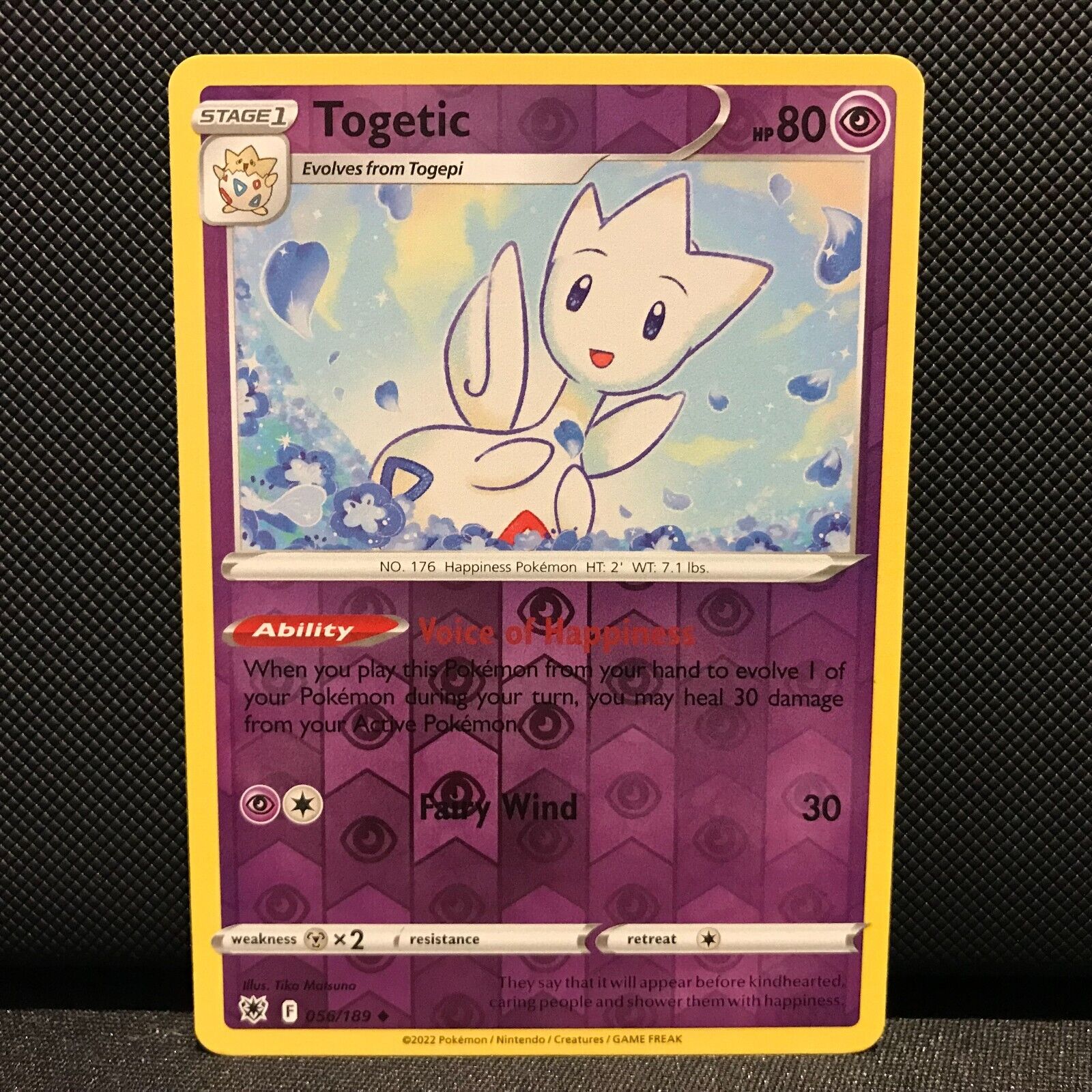 Togetic Reverse Holo 56/189 - Astral Radiance Pokemon Card - NM/Mint
