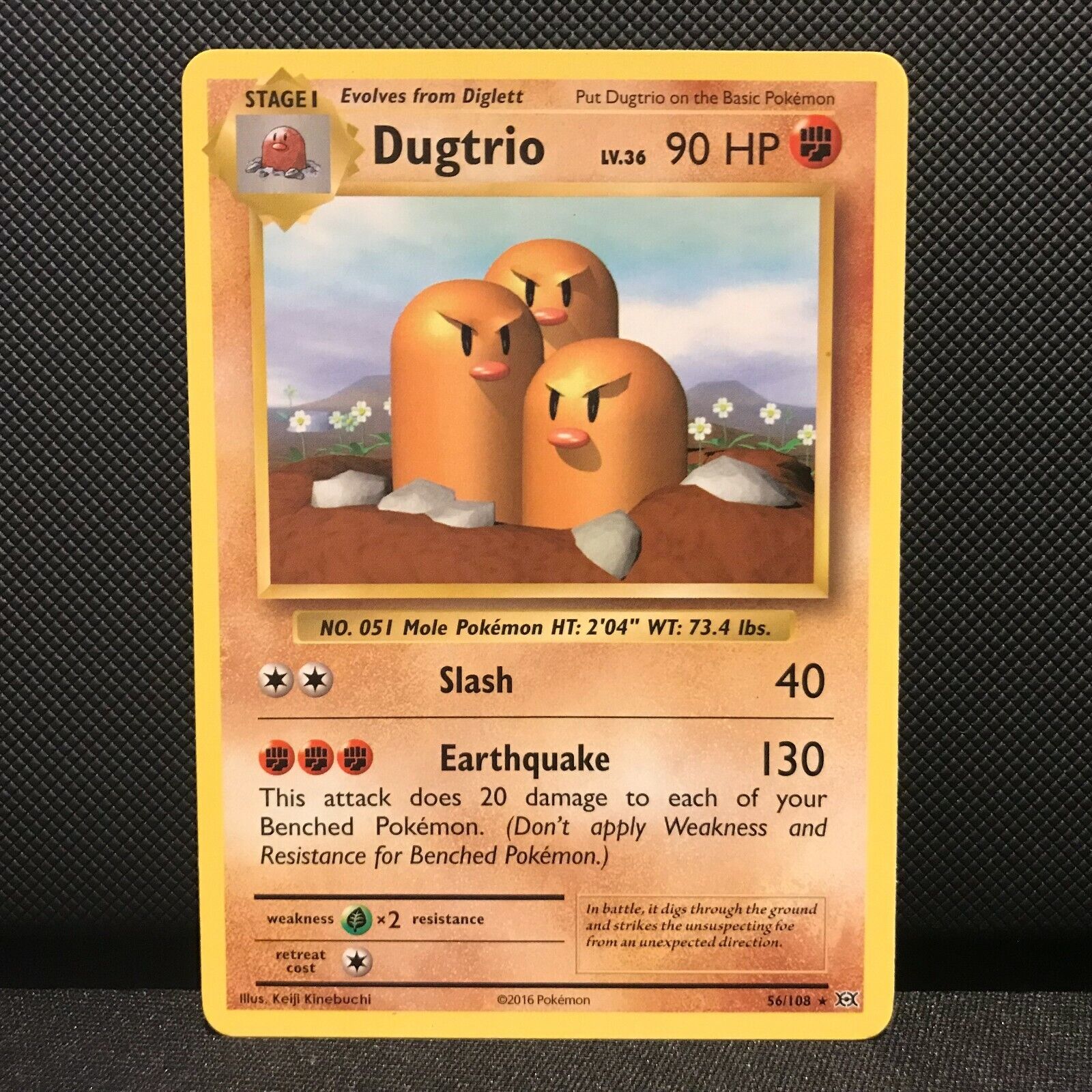Dugtrio 56/108 - Evolutions Pokemon Card - NM/Mint