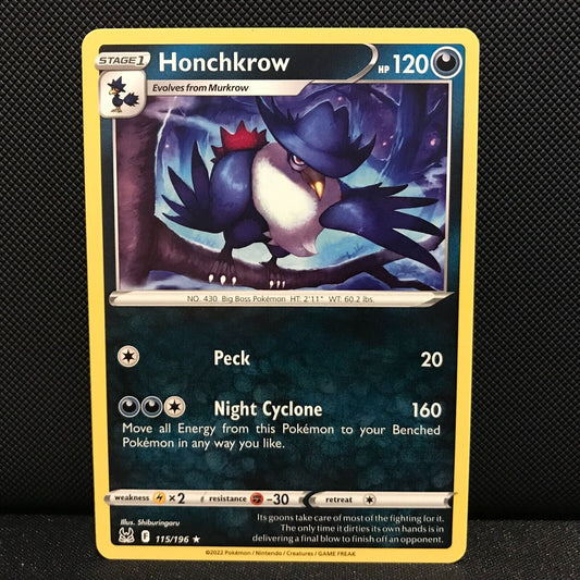 Honchkrow 115/196 - Lost Origin Pokemon Card - NM/Mint