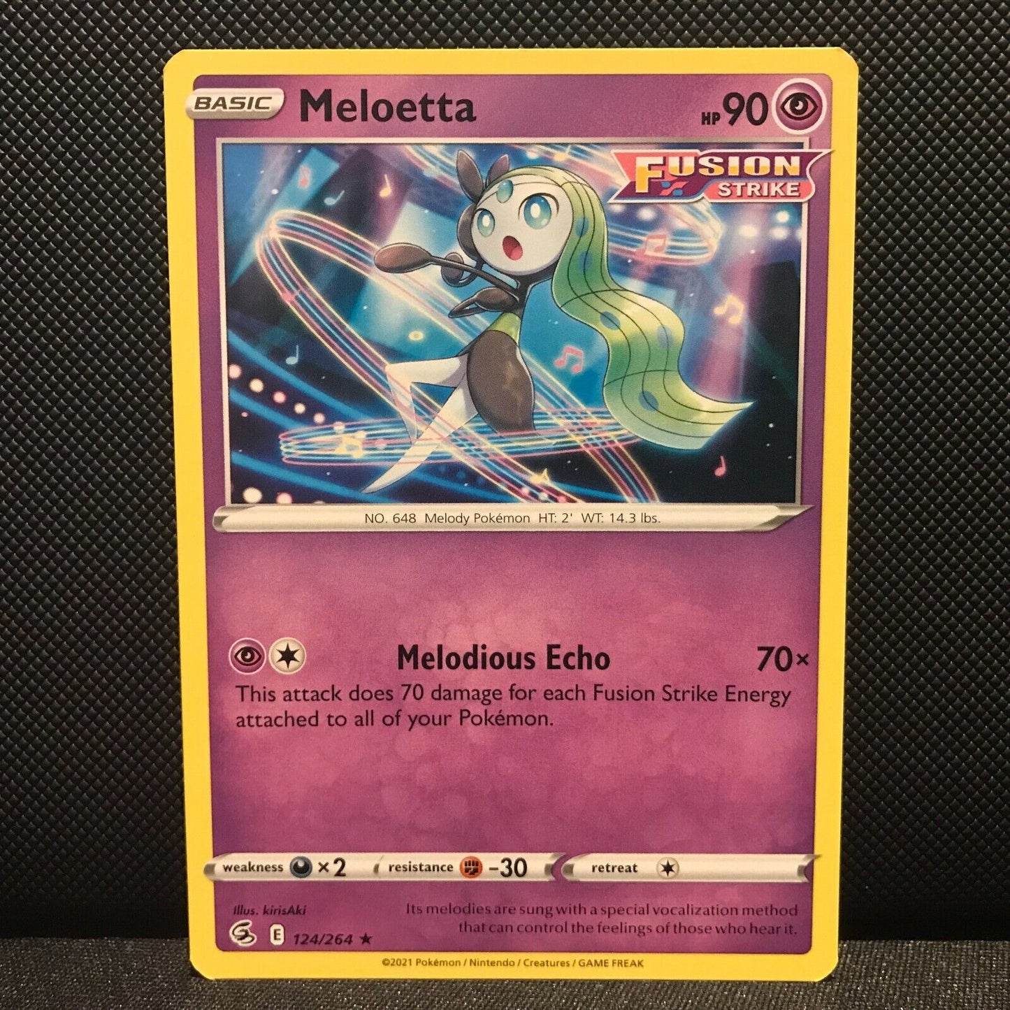 Meloetta 124/264 - Fusion Strike Pokemon Card - NM/Mint