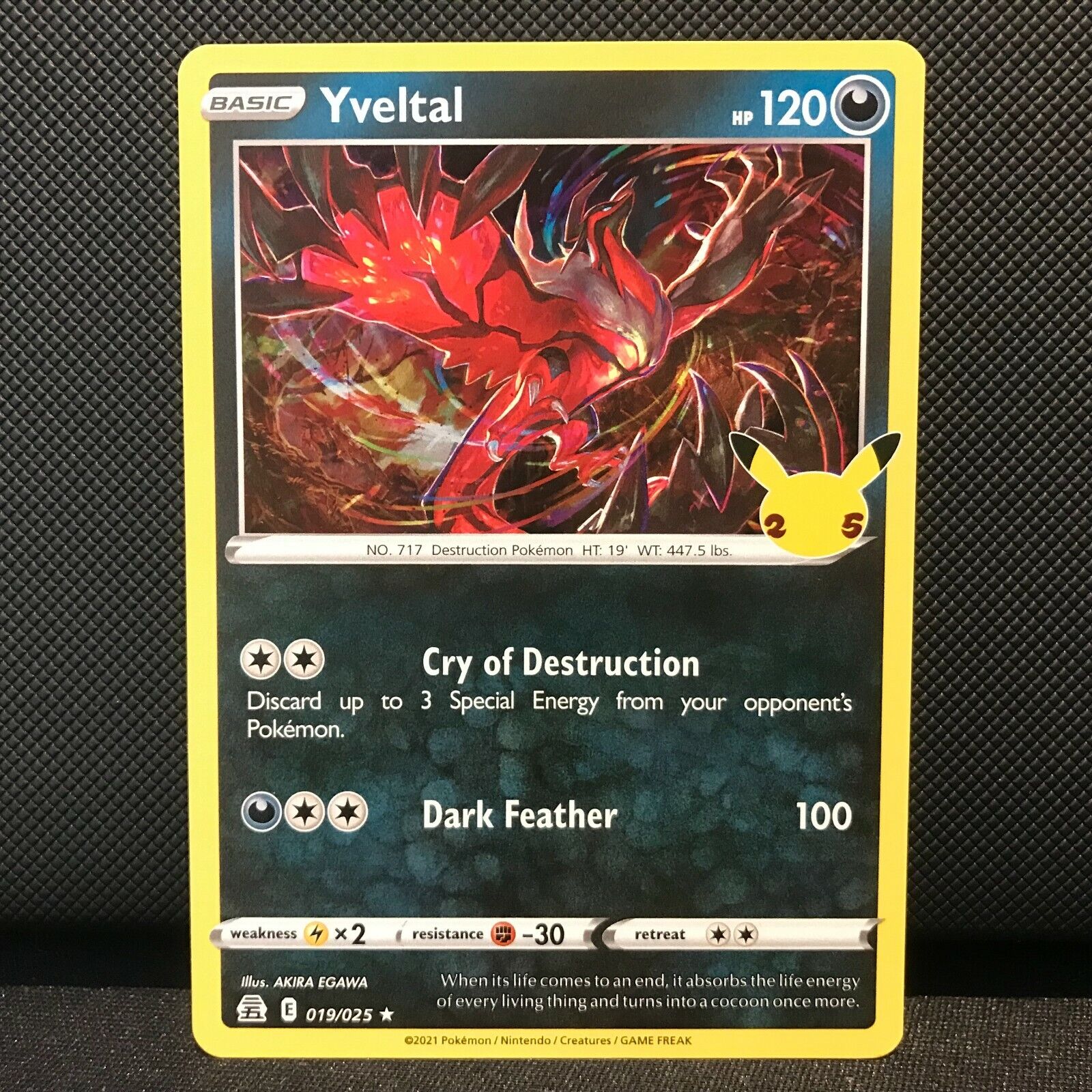 Yveltal 019/025 - Celebrations Pokemon Card - NM/Mint