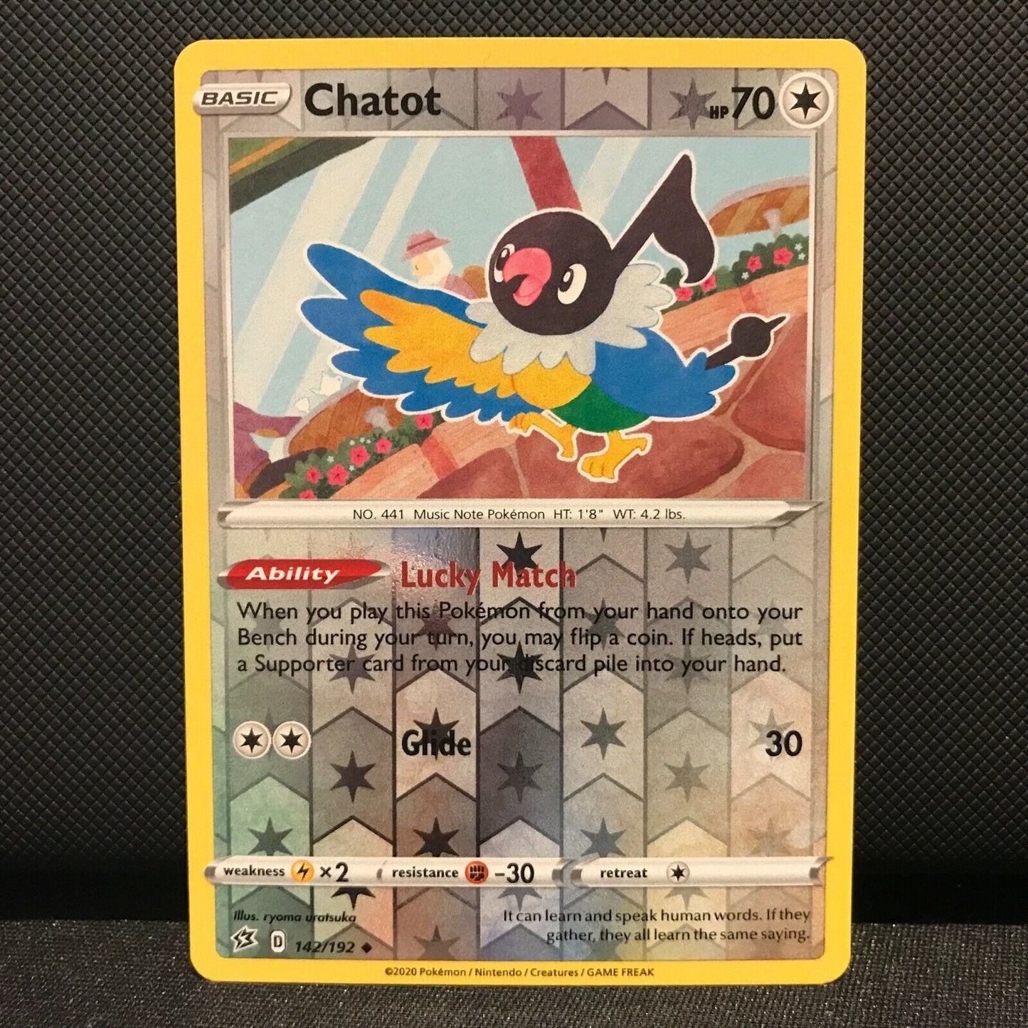 Chatot Reverse Holo 142/192 - Rebel Clash Pokemon Card NM/Mint