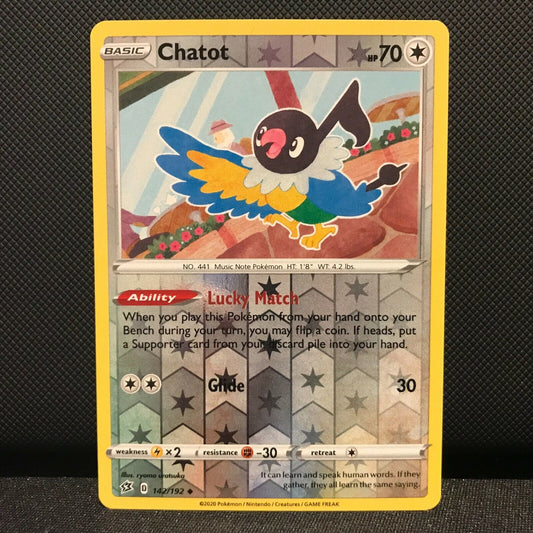 Chatot Reverse Holo 142/192 - Rebel Clash Pokemon Card NM/Mint