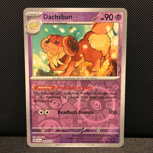 Dachsbun Reverse Holo 099/198 - SV1EN Base Set Pokemon Card - NM/Mint