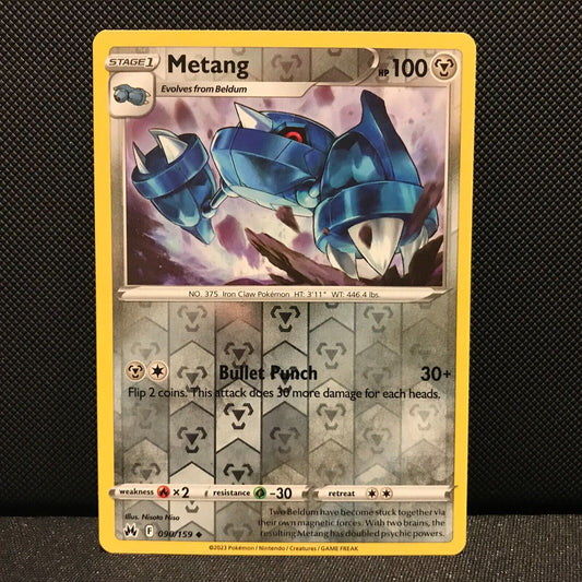 Metang Reverse Holo 90/159 - Crown Zenith Pokemon Card - NM/Mint