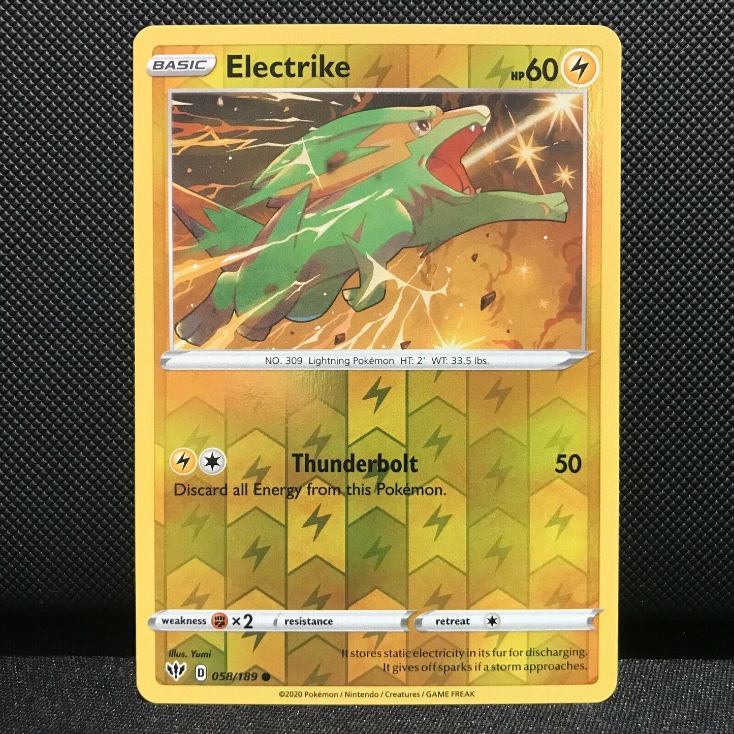 Electrike Reverse Holo 58/189 - Darkness Ablaze Pokemon Card - NM/Mint