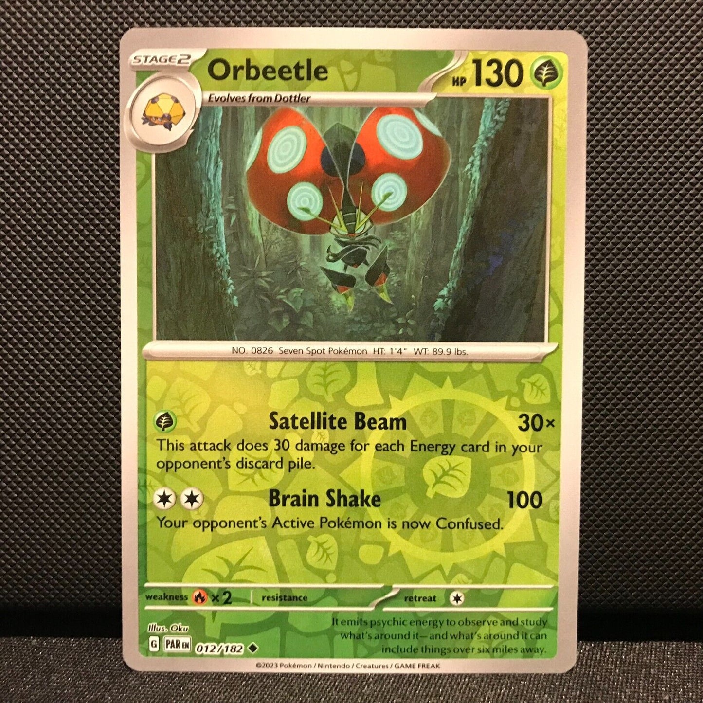 Orbeetle Reverse Holo 012/182 - Paradox Rift Pokemon Card - NM/Mint