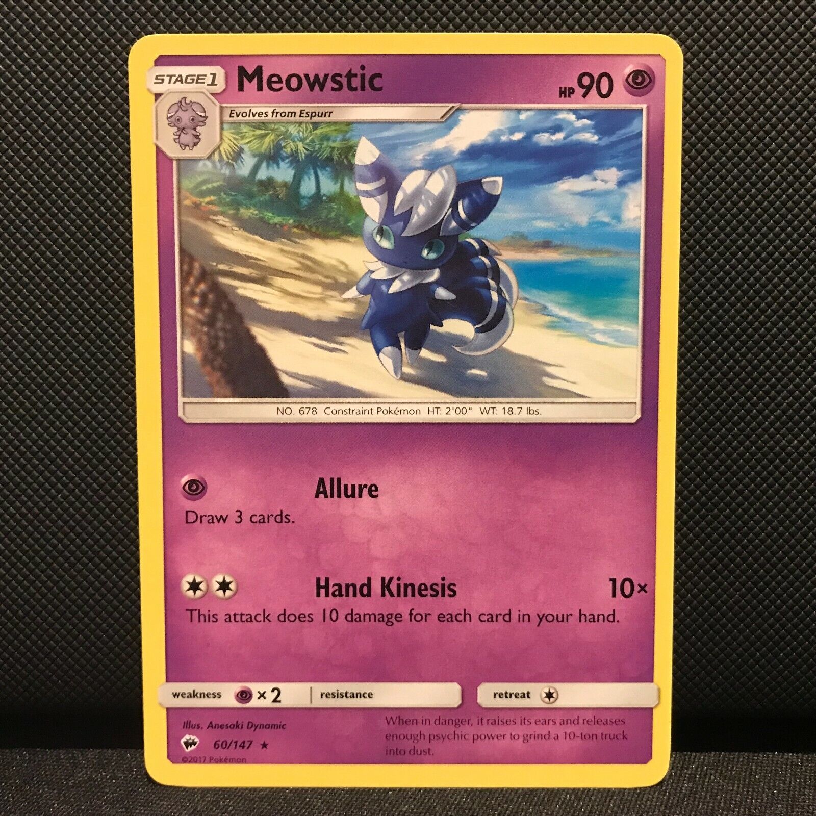 Meowstic 60/147- Burning Shadows Pokemon Card - NM/Mint
