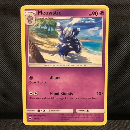 Meowstic 60/147- Burning Shadows Pokemon Card - NM/Mint