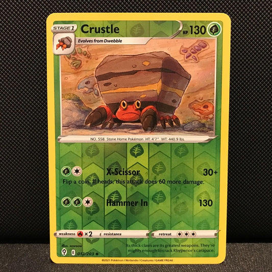 Crustle Reverse Holo 12/203 - Evolving Skies Pokemon Card - NM/Mint