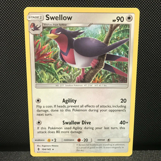 Swellow 104/145 - Guardians Rising Pokemon Card - NM/Mint