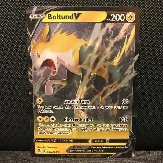 Boltund V 103/264 - Fusion Strike Pokemon Card - NM/Mint