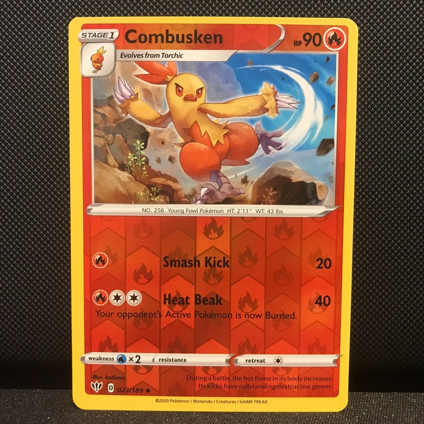 Combusken Reverse Holo 23/189 - Darkness Ablaze Pokemon Card - NM/Mint