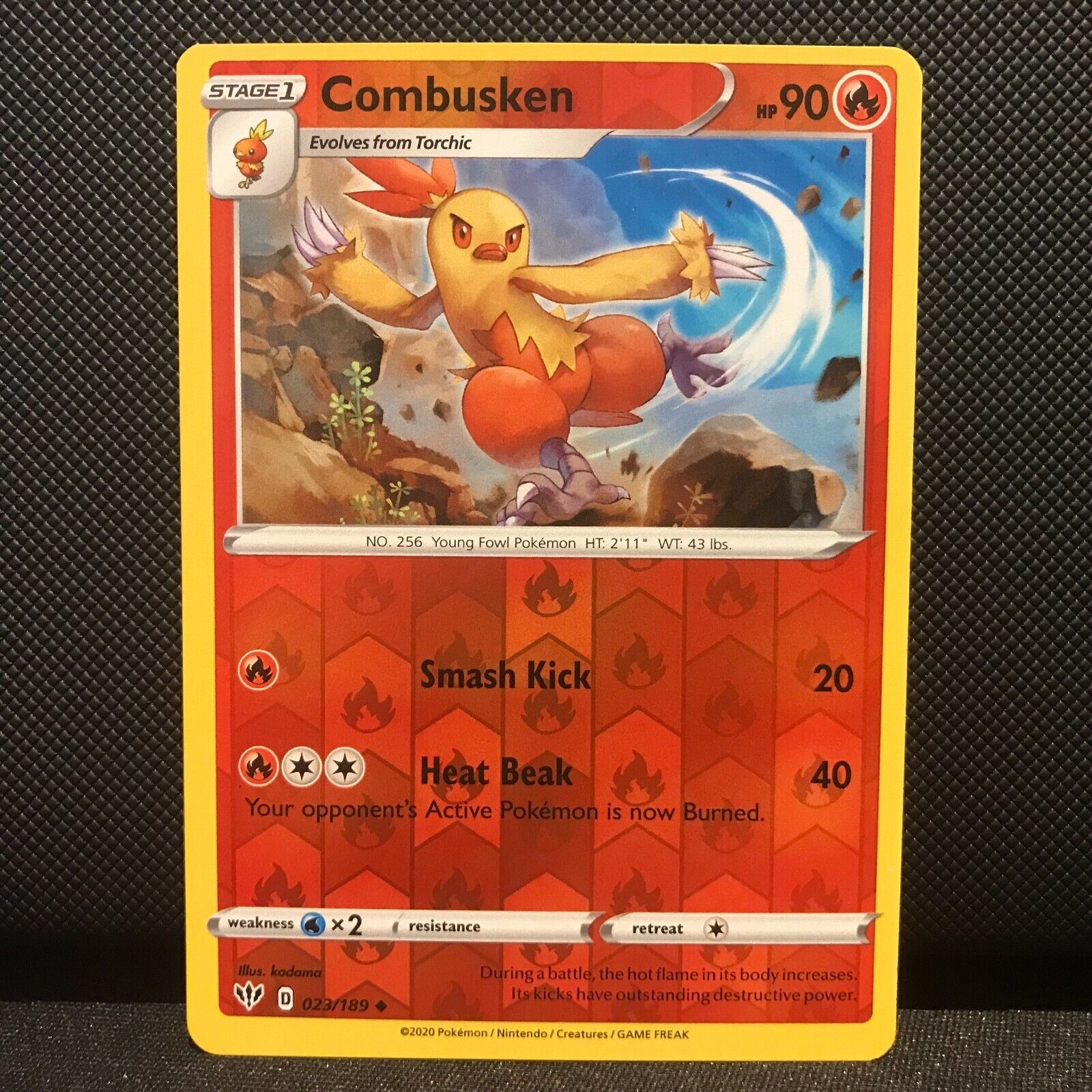 Combusken Reverse Holo 23/189 - Darkness Ablaze Pokemon Card - NM/Mint