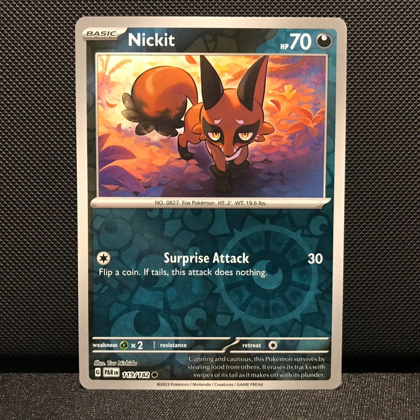 Nickit Reverse Holo 119/182 - Paradox Rift Pokemon Card - NM/Mint