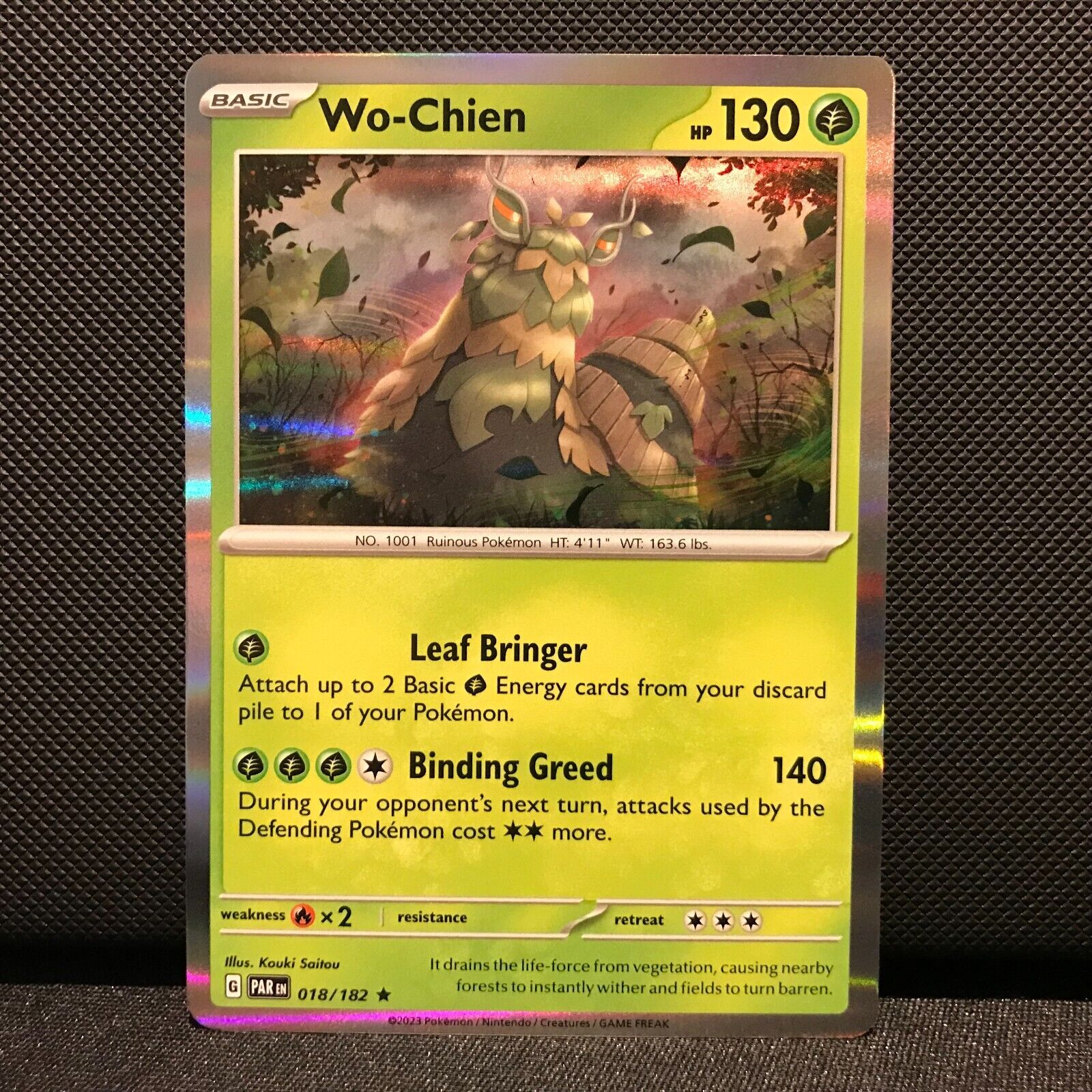 Wu-Chien Holo 018/182 - Paradox Rift Pokemon Card - NM/Mint