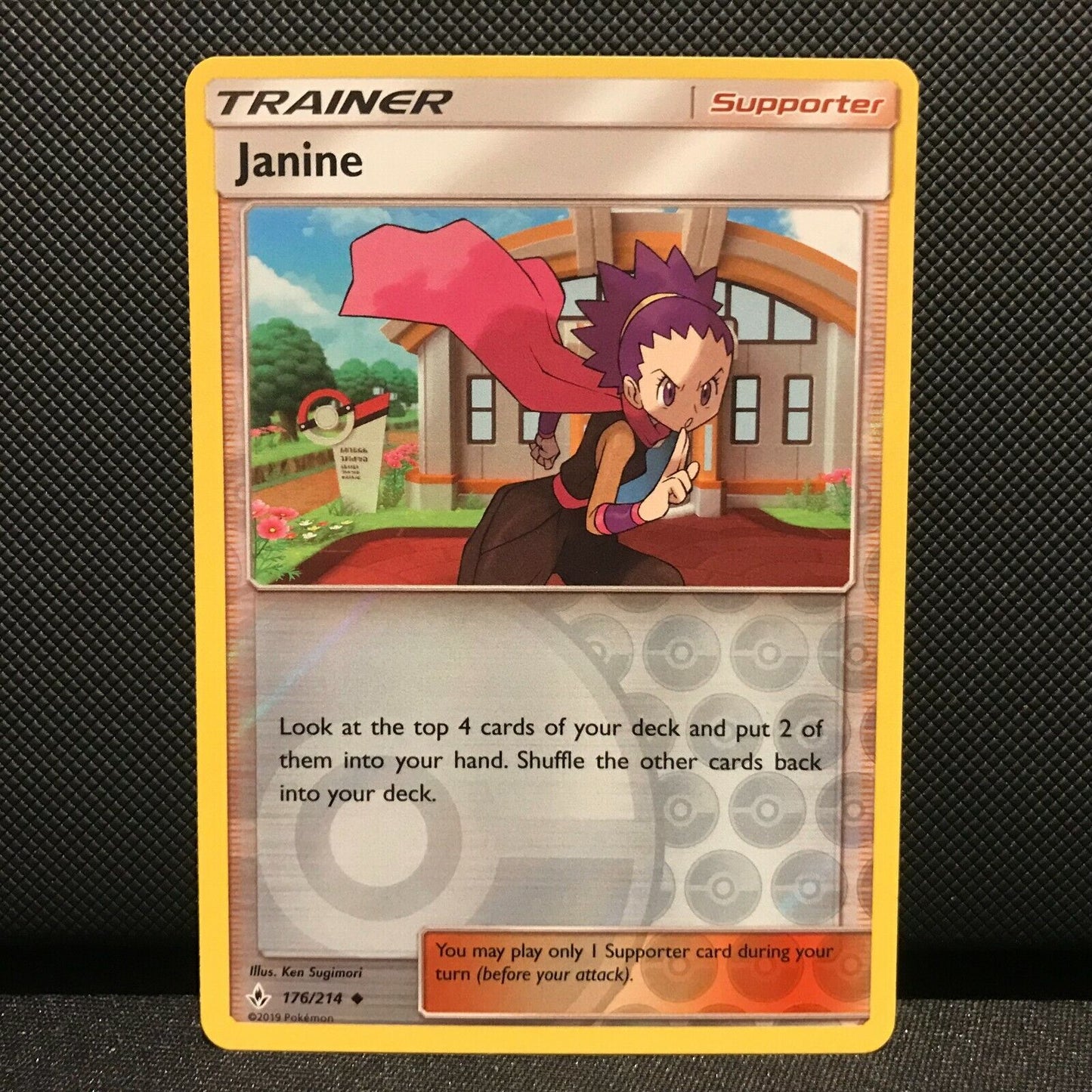 Janine Reverse Holo 176/214 - Unbroken Bonds Pokemon Card - NM/Mint