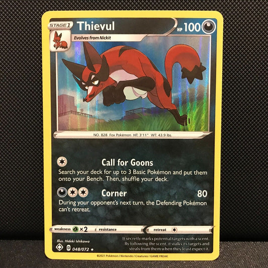 Thievul Holo 48/72 - Shining Fates Pokemon Card - NM/Mint