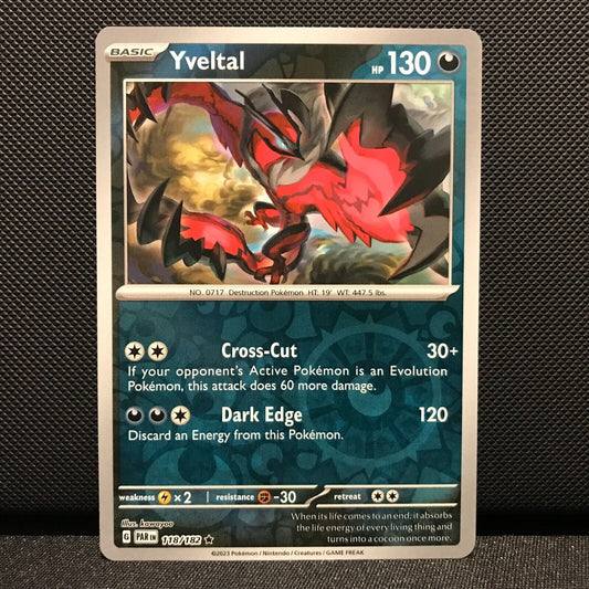 Yveltal Reverse Holo 118/182 - Paradox Rift Pokemon Card - NM/Mint
