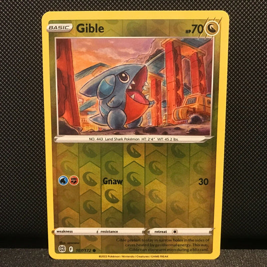 Gible Reverse Holo 107/172 - Brilliant Stars Pokemon Card - NM/Mint