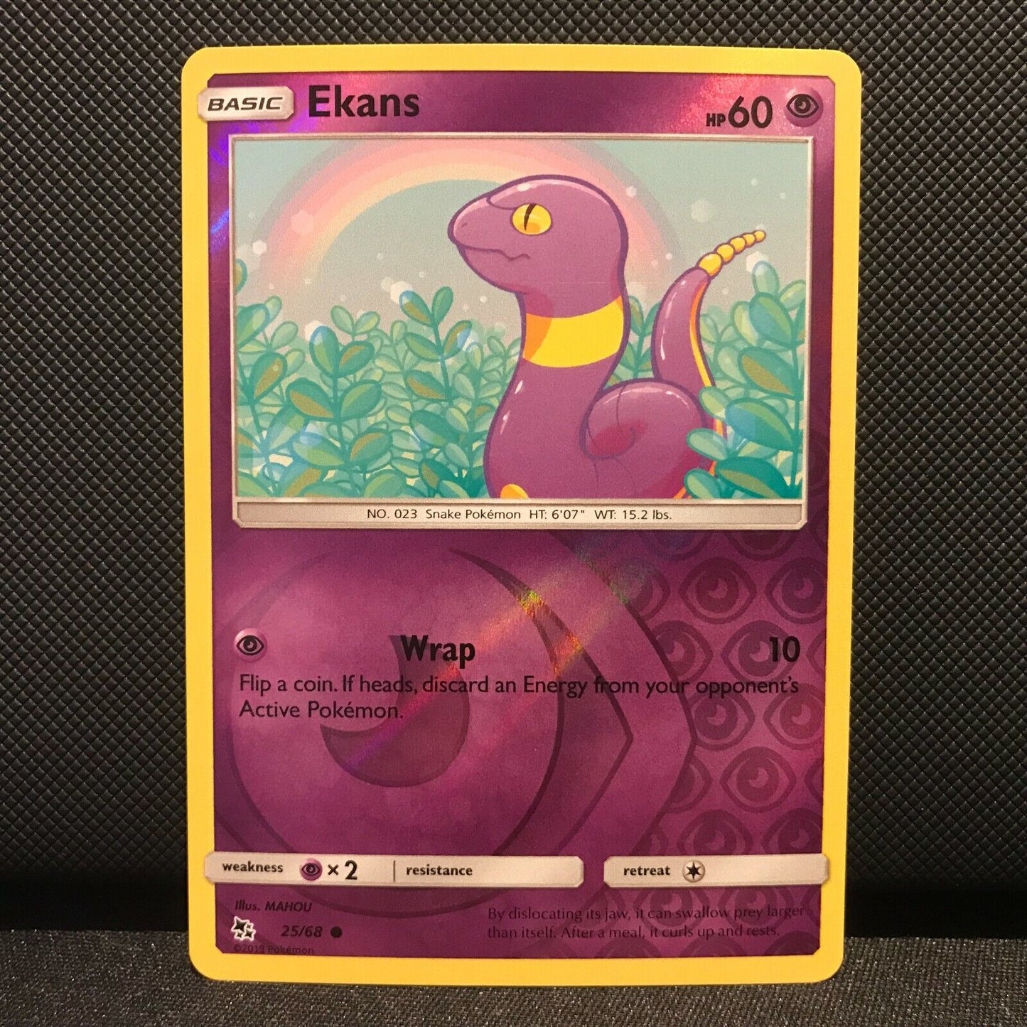 Ekans Reverse Holo 25/68 - Hidden Fates Pokemon Card - NM/Mint