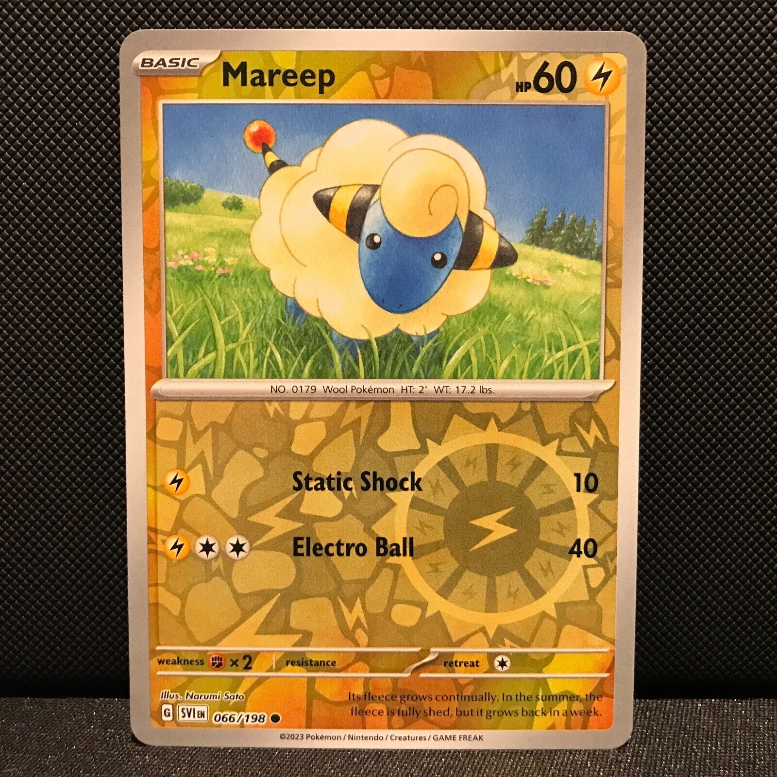 Mareep Reverse Holo 066/198 - SV1EN Base Set Pokemon Card - NM/Mint