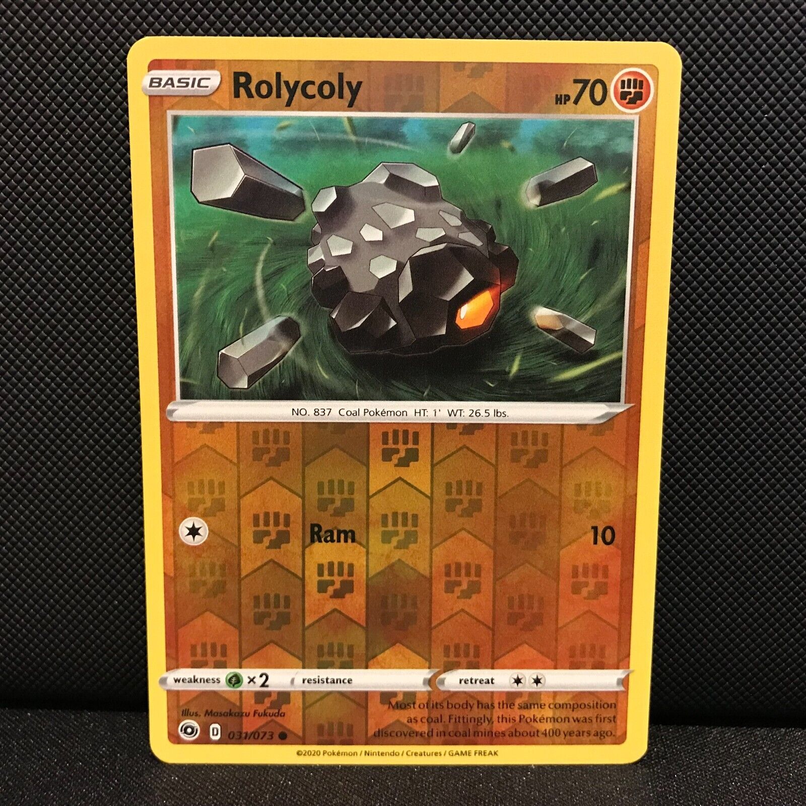 Rolycoly Reverse Holo 31/73 - Champion's Path Pokemon Card - NM/Mint