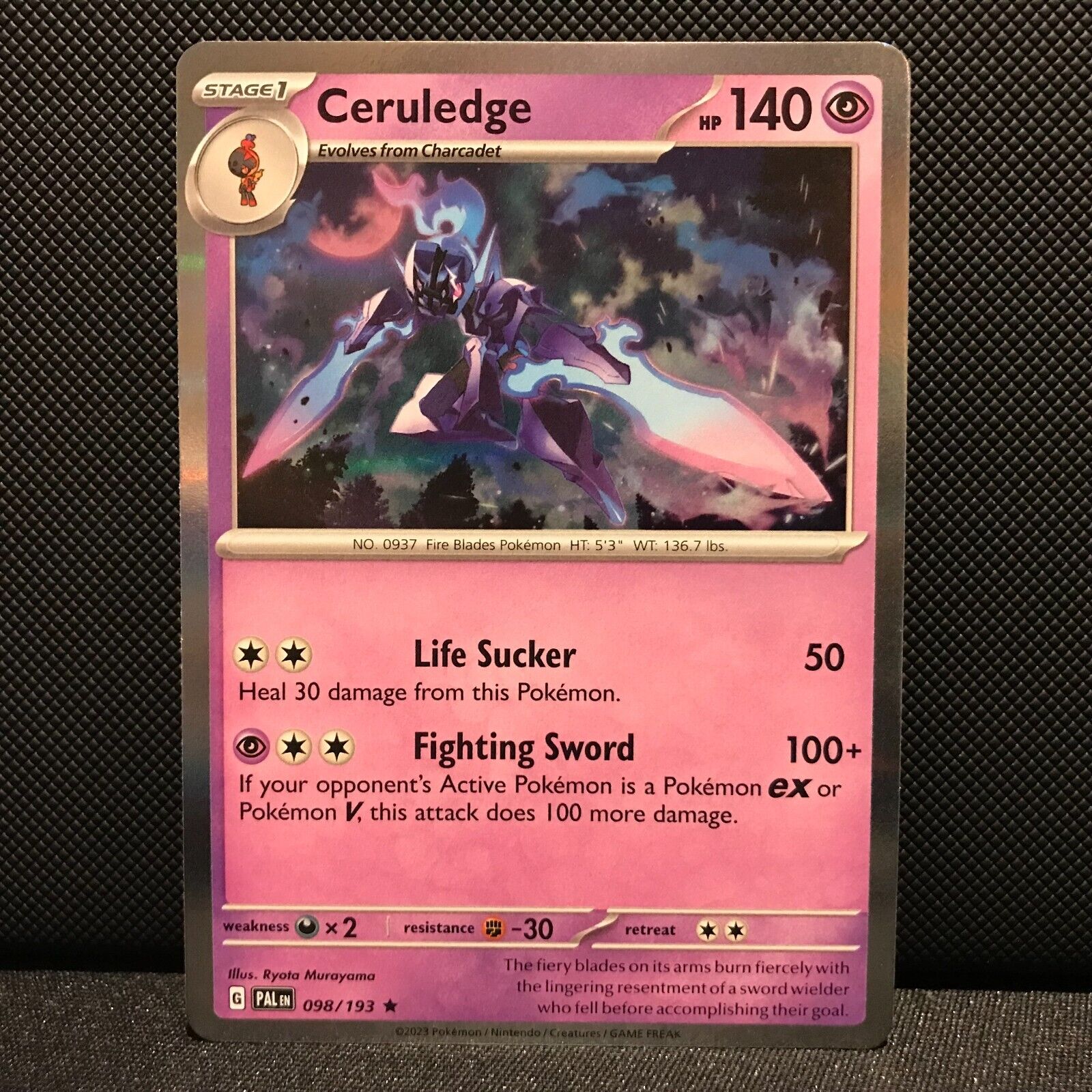 Ceruledge Holo 098/193 - SV2 Paldea Evolved Pokemon Card - NM/Mint