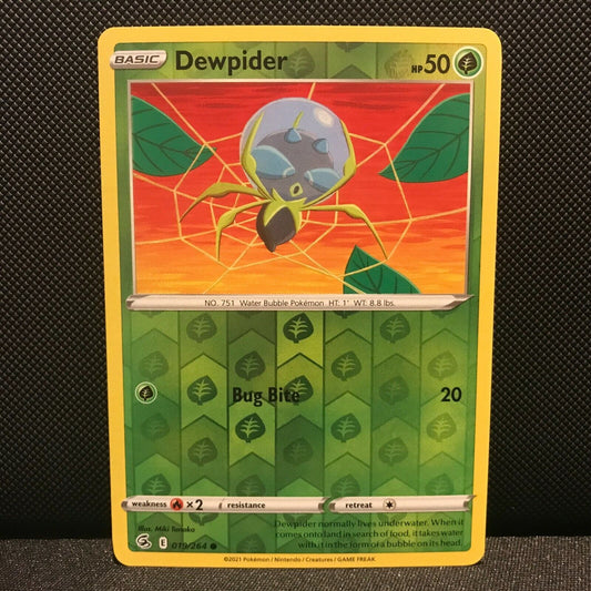 Dewpider Reverse Holo 19/264 - Fusion Strike Pokemon Card - NM/Mint