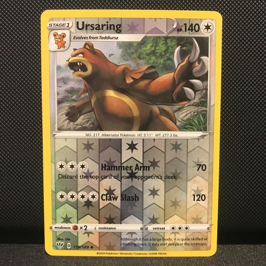 Ursaring Reverse Holo 139/189 - Darkness Ablaze Pokemon Card - NM/Mint
