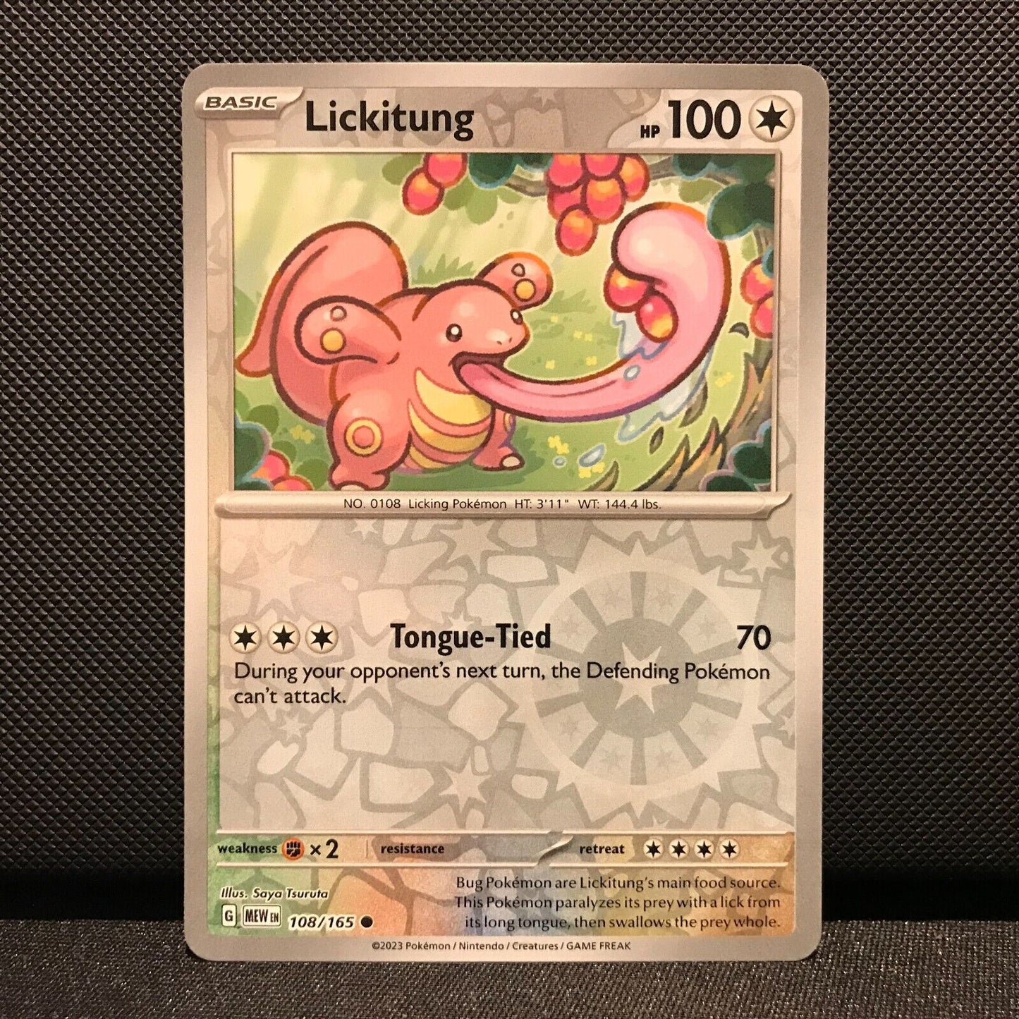 Lickitung Reverse Holo 108/165- Scarlet & Voilet 151 Pokemon Card - NM/Mint