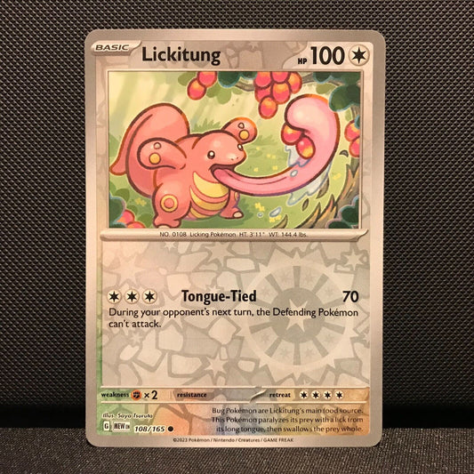 Lickitung Reverse Holo 108/165- Scarlet & Voilet 151 Pokemon Card - NM/Mint