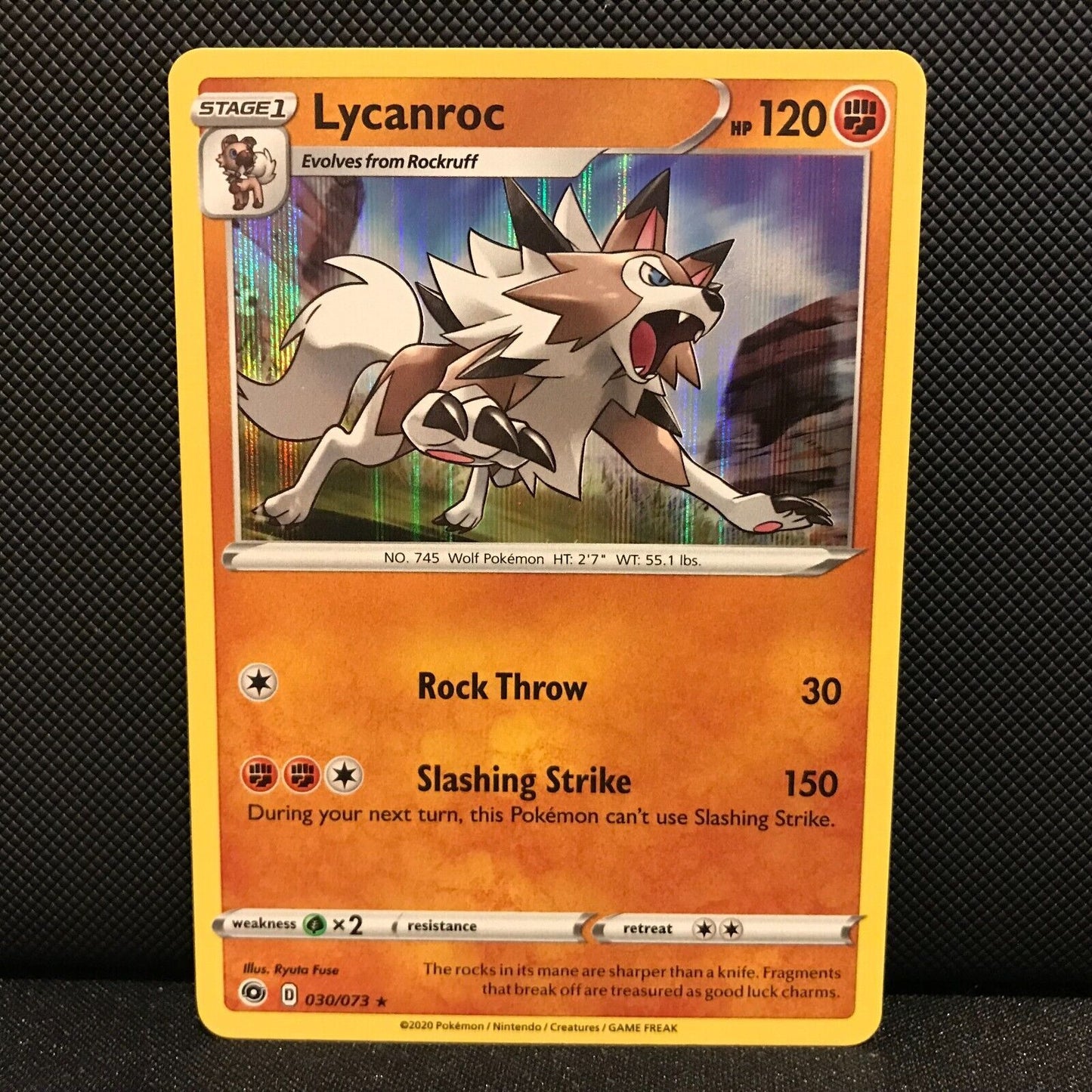 Lycanroc Holo 30/73 - Champion's Path Pokemon Card - NM/Mint