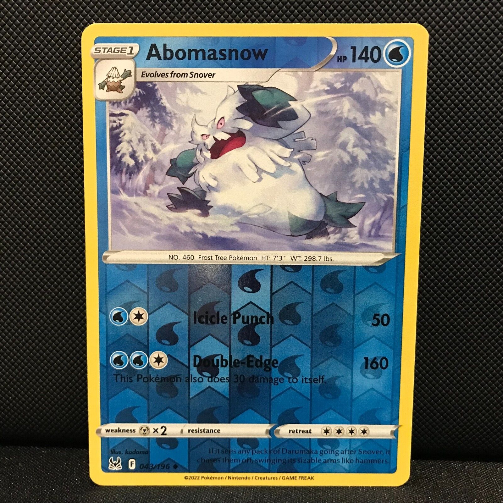 Abomasnow Reverse Holo 43/196 - Lost Origin Pokemon Card - NM/Mint