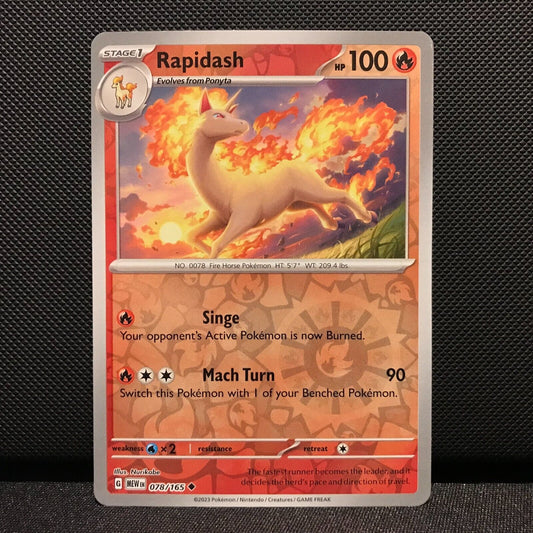 Rapidash Reverse Holo 078/165- Scarlet & Voilet 151 Pokemon Card - NM/Mint